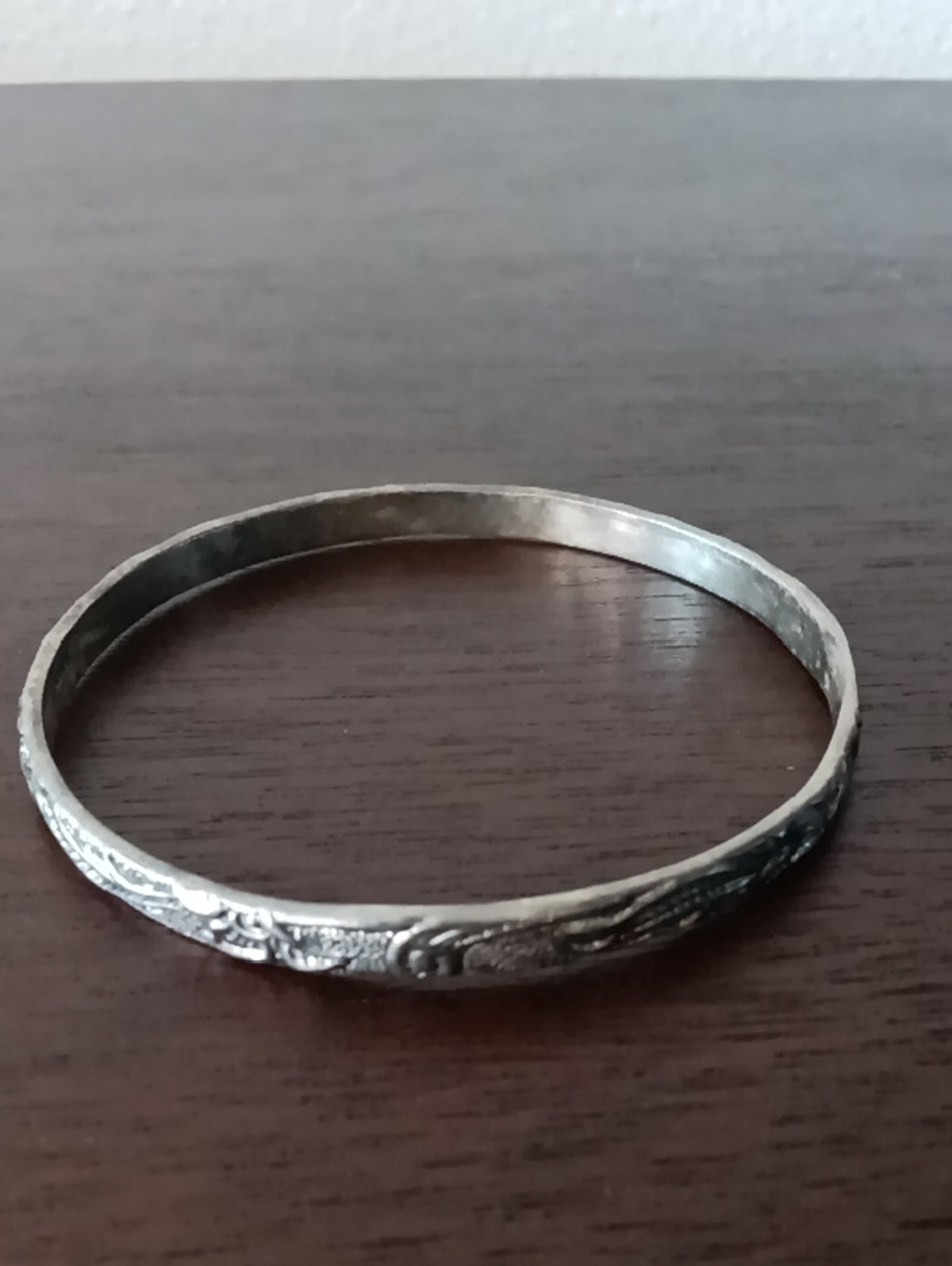 Silver Engraved Bangle Bracelet